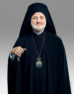 Archbishop in black robes, portrait